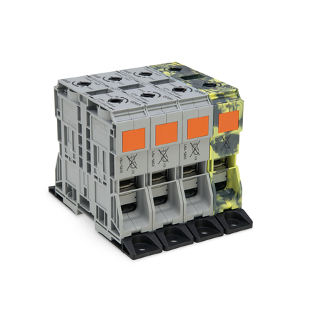 Three phase set; with 185 mm² high-current terminal block; with fixing flanges; copper; 185 mm²; POWER CAGE CLAMP; 185,00 mm²; multicoloured