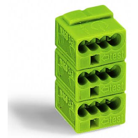 4-conductor modular PCB connector; for individual solder pins; 0.8 mm Ø; Pin spacing 5.75 mm; 4-pole; light green