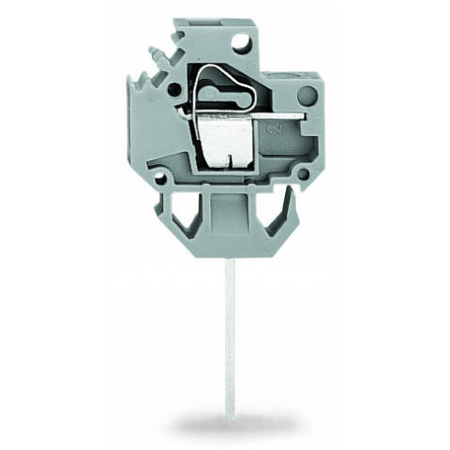 Feedthrough terminal block; Conductor/contact pin; Plate thickness: 2.5 mm; 4 mm²; Pin spacing 6 mm; 1-pole; CAGE CLAMP®; 4,00 mm²; gray