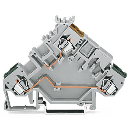 3-conductor actuator supply terminal block; with colored conductor entries; 2.5 mm²; CAGE CLAMP®; 2,50 mm²; gray