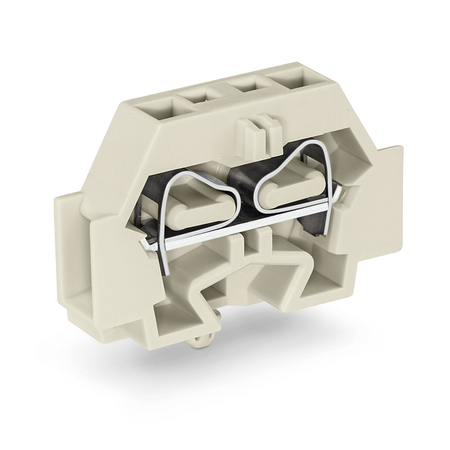 2-conductor terminal block; suitable for Ex e II applications; without push-buttons; with snap-in mounting foot; for plate thickness 0.6 - 1.2 mm; Fixing hole 3.5 mm Ø; 4 mm²; CAGE CLAMP®; 4,00 mm²; light gray