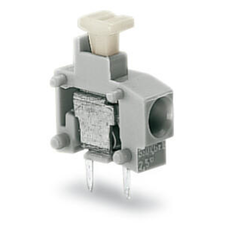 Stackable PCB terminal block; push-button; 1.5 mm²; Pin spacing 5/5.08 mm; 1-pole; Push-in CAGE CLAMP®; 1,50 mm²; light gray