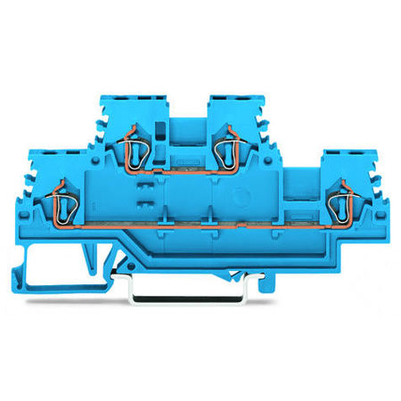 Double-deck terminal block; Through/through terminal block; N/N; suitable for Ex i applications; for DIN-rail 35 x 15 and 35 x 7.5; 1.5 mm²; CAGE CLAMP®; 1,50 mm²; blue