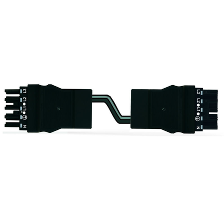 pre-assembled interconnecting cable; Eca; Socket/plug; 5-pole; Cod. A; H05VV-F 5G 4.0 mm²; 4m; 4,00 mm²; black
