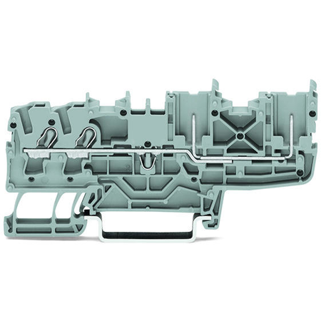 2-conductor/2-pin carrier terminal block; for DIN-rail 35 x 15 and 35 x 7.5; 2.5 mm²; Push-in CAGE CLAMP®; 2,50 mm²; orange