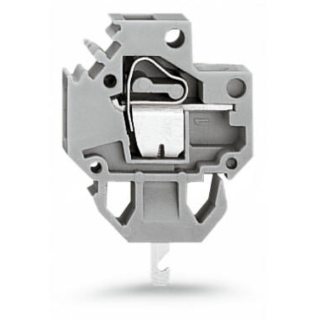 Feedthrough terminal block; Conductor/solder/crimp quick disconnect terminal; Plate thickness: 1.5 mm; 4 mm²; Pin spacing 6 mm; 1-pole; CAGE CLAMP®; 4,00 mm²; gray