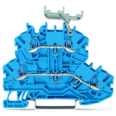 Double-deck terminal block; Through/through terminal block; N/N; with marker carrier; suitable for Ex i applications; for DIN-rail 35 x 15 and 35 x 7.5; 1 mm²; Push-in CAGE CLAMP®; 1,00 mm²; blue