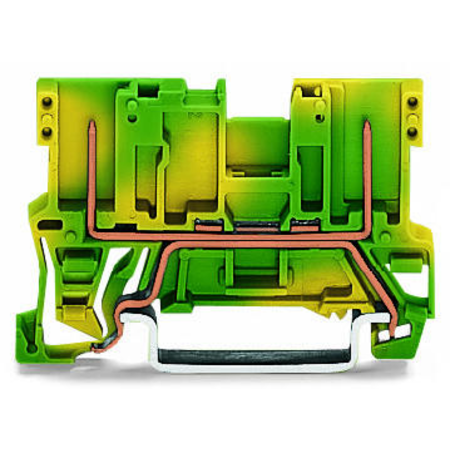 2-pin ground carrier terminal block; for DIN-rail 35 x 15 and 35 x 7.5; 4,00 mm²; green-yellow