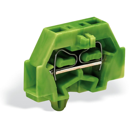 2-conductor terminal block; without push-buttons; with snap-in mounting foot; for plate thickness 0.6 - 1.2 mm; Fixing hole 3.5 mm Ø; 1.5 mm²; CAGE CLAMP®; 1,50 mm²; green-yellow