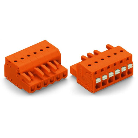 1-conductor female plug; push-button; 2.5 mm²; Pin spacing 5.08 mm; 13-pole; 2,50 mm²; orange