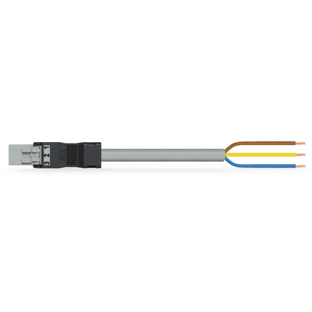 pre-assembled connecting cable; Eca; Plug/open-ended; 3-pole; Cod. B; 1 m; 1,00 mm²; gray