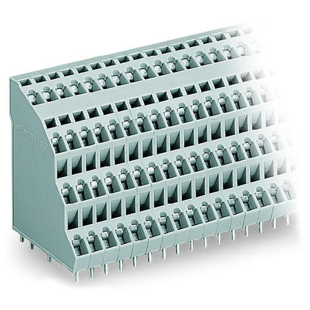 Quadruple-deck PCB terminal block; 2.5 mm²; Pin spacing 5 mm; 4 x 3-pole; CAGE CLAMP®; 2,50 mm²; gray