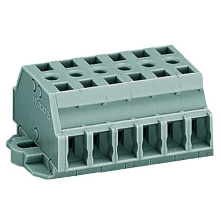 2-conductor terminal strip; 6-pole; without push-buttons; with fixing flanges; for screw or similar mounting types; Fixing hole 3.2 mm Ø; 2.5 mm²; CAGE CLAMP®; 2,50 mm²; gray