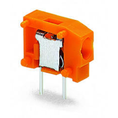 Stackable PCB terminal block; 1.5 mm²; Pin spacing 3.81 mm; 1-pole; PUSH WIRE®; 1,50 mm²; orange