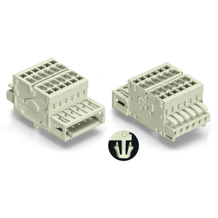 2-conductor combi strip; 100% protected against mismating; Snap-in mounting feet; 1.5 mm²; Pin spacing 3.5 mm; 12-pole; 1,50 mm²; light gray