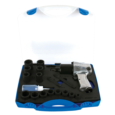 Pistol pneumatic si set de capete chei tubulare 1/2 in cutie de plastic