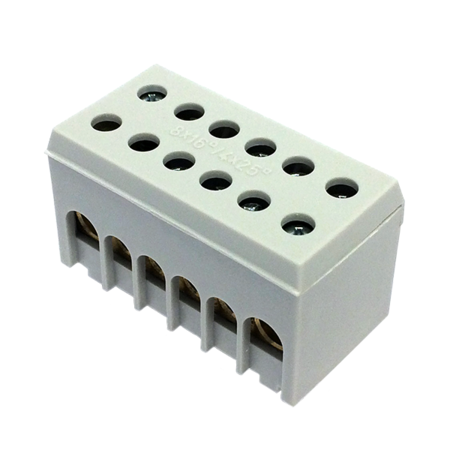 A6H-2 grey 2p 6x16mm² IP20 phase terminal