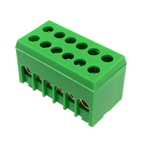 PE6H-2 green 2p 6x16mm² IP20 Earthing terminal