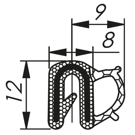 Cheder 0,8-2,5 RAL 9005 rola neagra 100m