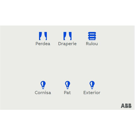 Modul 6 comenzi knx personalizabile touch - culoare alb sticla