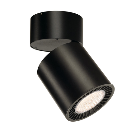 Corp iluminat TAVAN, SUPROS de Luminita Plafon, Plafon negru cu LED-uri de interior Montat Deschis, rotund, negru, 3000K, 60 ° reflector, CRI90, 2600lm,