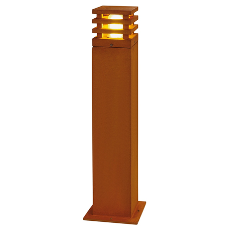 Lampa podea, Lampi RUSTY ® Floor 70 E27, rugina stand de podea in aer liber, TC-DSE, IP55, patrat, ruginite din otel, L / W / H 12/12/71 cm, max. 11W,