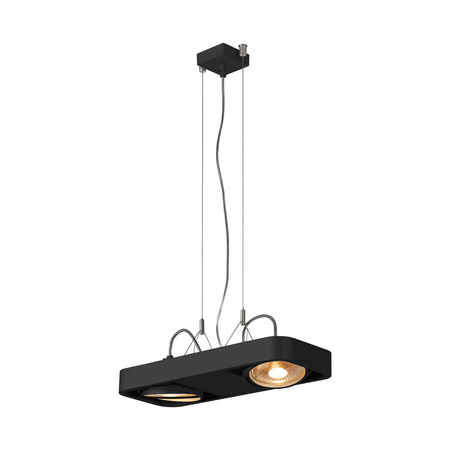 Lampa suspendata, lustra AIXLIGHT® Pendant GU10, black pendant, double-headed, QR111, black, L/W/H 48/18/5 cm, 2x75W max.,