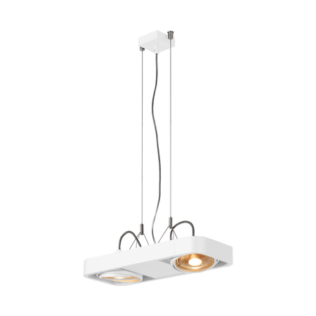 Lampa suspendata, lustra AIXLIGHT® Pendant GU10, white pendant, double-headed, QR111, white, L/W/H 48/18/5 cm, 2x75W max.,