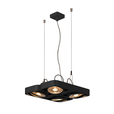 Lampa suspendata, lustra aixlight® pendant gu10, black pendant, four-headed, qr111, square, black, l/w/h 40/36/5 cm, 2x75w max.,