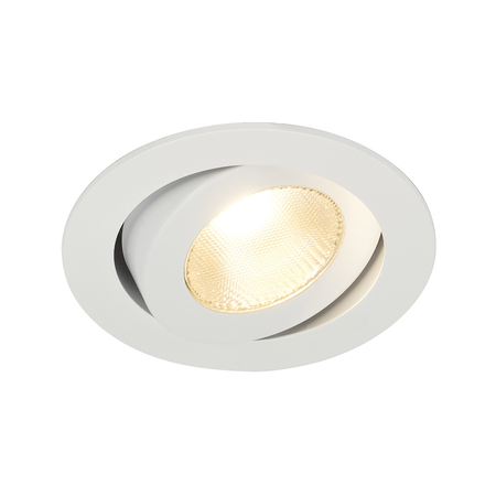 Spot incastrat, Contone incastrate montaj, cu LED-uri, 2000-3000K, rotund, alb, orientabila, 13W, inclusiv arcuri lamelare,