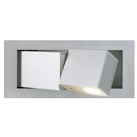 Spot incastrat, BEDSIDE incastrate montaj, cu LED-uri, 3000K, argintiu-gri, dreapta, cu lumina albastra orientare,