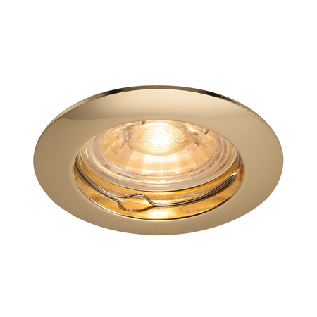 Spot incastrat, PIKA Ceiling lights GU10, brass recessed ceiling light, QPAR51, rigid, brass, max. 50W,