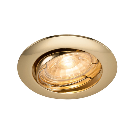 Spot incastrat, PIKA Ceiling lights GU10, brass recessed ceiling light, QPAR51, swivelling, brass, max. 50W,