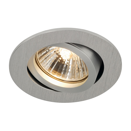 Spot incastrat, NEW TRIA 68 Ceiling lights GU10, aluminium indoor recessed ceiling light, QPAR51 brushed aluminium 50W,