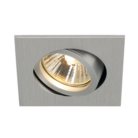 Spot incastrat, NEW TRIA 68 Ceiling lights GU10, aluminium indoor recessed ceiling light, QPAR51 brushed aluminium 50W,