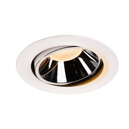 Spot incastrat, NUMINOS MOVE XL Ceiling lights, white Indoor LED recessed ceiling light white/chrome 2700K 40° rotating and pivoting,