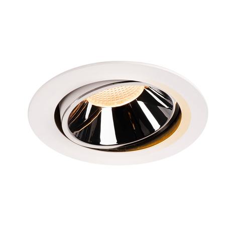 Spot incastrat, NUMINOS MOVE XL Ceiling lights, white Indoor LED recessed ceiling light white/chrome 2700K 55° rotating and pivoting,