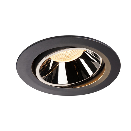 Spot incastrat, NUMINOS MOVE XL Ceiling lights, black Indoor LED recessed ceiling light black/chrome 3000K 55° rotating and pivoting,