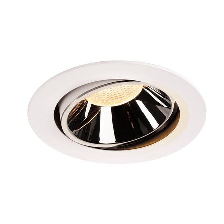 Spot incastrat, NUMINOS MOVE XL Ceiling lights, white Indoor LED recessed ceiling light white/chrome 3000K 20° rotating and pivoting,