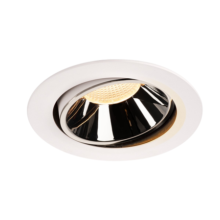Spot incastrat, NUMINOS MOVE XL Ceiling lights, white Indoor LED recessed ceiling light white/chrome 3000K 40° rotating and pivoting,