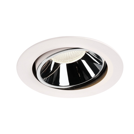 Spot incastrat, NUMINOS MOVE XL Ceiling lights, white Indoor LED recessed ceiling light white/chrome 400K 40° rotating and pivoting,