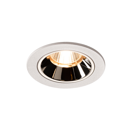 Spot incastrat, NUMINOS S Ceiling lights, white Indoor LED recessed ceiling light white/chrome 2700K 20° gimballed, rotating and pivoting, including leaf springs,