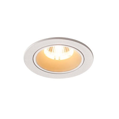 Spot incastrat, NUMINOS S Ceiling lights, white Indoor LED recessed ceiling light white/white 2700K 40° gimballed, rotating and pivoting, including leaf springs,