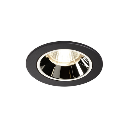 Spot incastrat, NUMINOS S Ceiling lights, black Indoor LED recessed ceiling light black/chrome 4000K 40° gimballed, rotating and pivoting, including leaf springs,