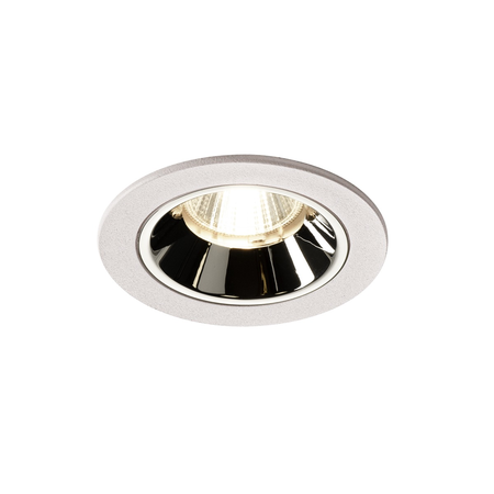 Spot incastrat, NUMINOS S Ceiling lights, white Indoor LED recessed ceiling light white/chrome 4000K 40° gimballed, rotating and pivoting, including leaf springs,