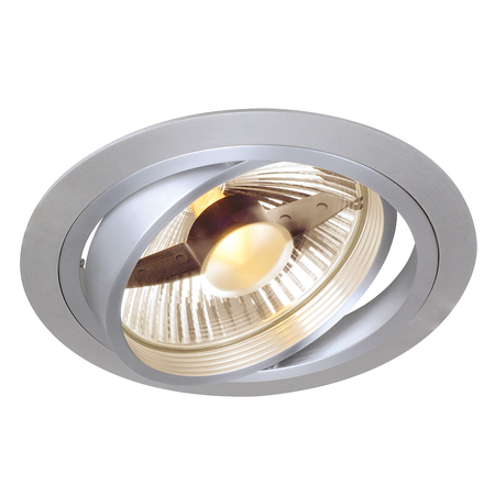 Spot incastrat, NEW TRIA 150 Ceiling lights GU10, aluminium single-headed, QPAR111, round, brushed aluminium, max. 75W, incl. leaf springs,