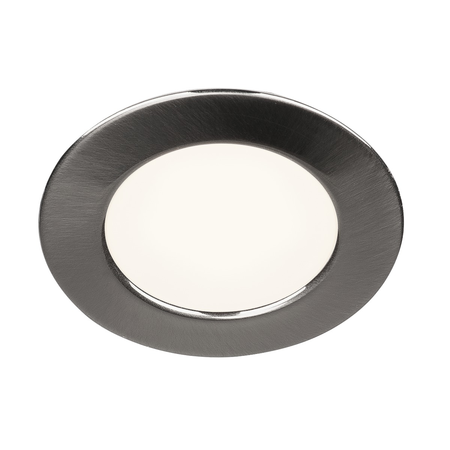 Spot incastrat, DL 126 Ceiling lights, grey recessed fitting, LED, 3000K, round, brushed metal, 2.8 W, incl. leaf springs,