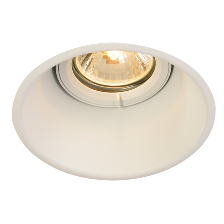 Spot incastrat, HORN-T Ceiling lights GU10, white recessed fitting, QPAR51, round, matt white, tiltable, max. 50W, incl. clip springs,