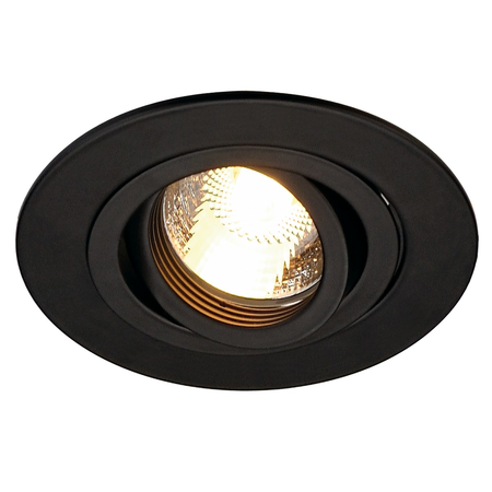 Spot incastrat, NEW TRIA 78 XL Ceiling lights GU10, black recessed fitting, QPAR51, round, matt black, max. 50W, incl. clip springs,