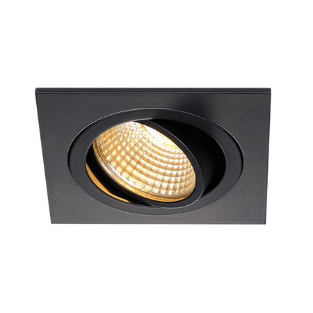 Spot incastrat, NEW TRIA 77 Ceiling lights, black single-headed LED, 2700K, square, matt black, 38°, 9.1W, incl. driver, clip springs,